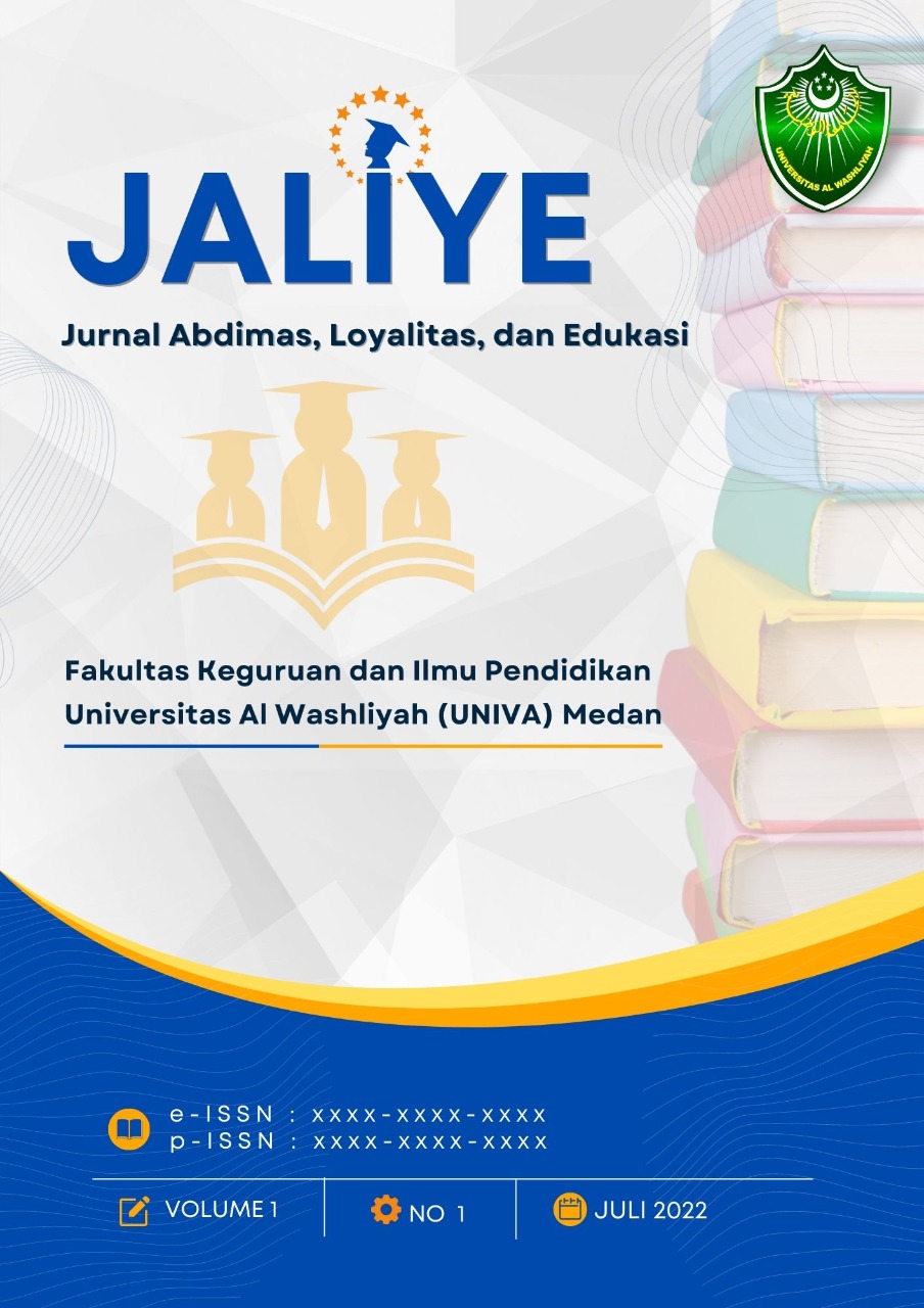 					View Vol. 2 No. 2 (2023): JALIYE: Jurnal Abdimas, Loyalitas, dan Edukasi
				